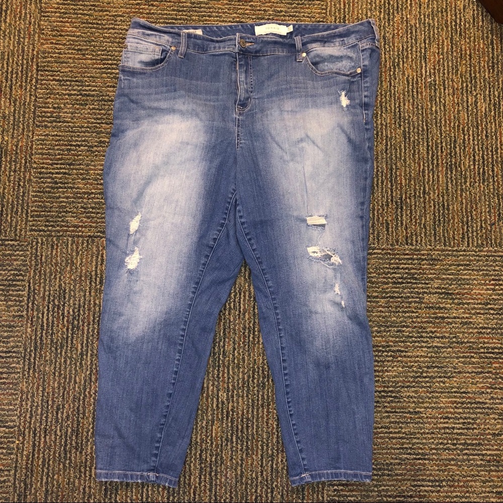 Torrid girlfriend jean distressed